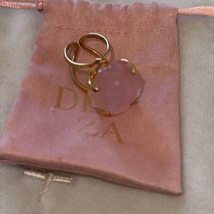 Rose Quartz Ring Gold Plated LINDEZA
